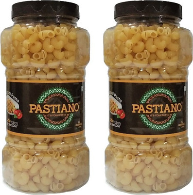 PASTIANO Macaroni Pasta Jar 500gm X2 Elbow Macaroni Pasta(Pack of 2, 1 kg)