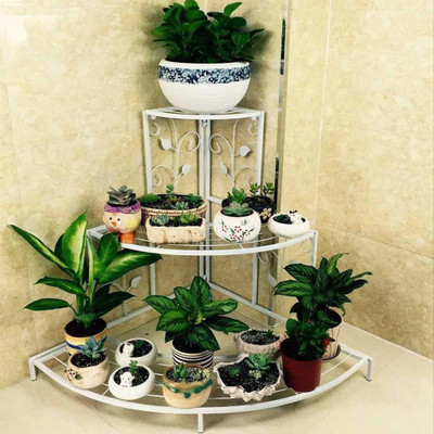 Dime Store flower pot stand plant stand wall corner-White Plant Container Set(Metal)
