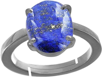 Neeba Lajward Gemstone Weight 9.25 Ratti 5dhatu Adjustable Ring Unisex Metal Lapis Lazuli Silver Plated Ring