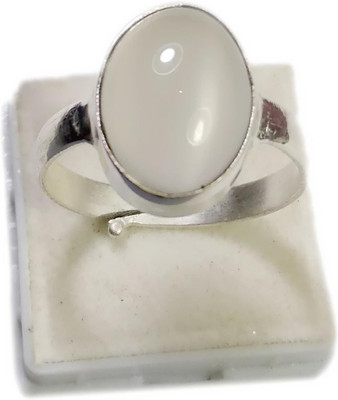 PRIYANSHU NAVRATN Metal Moonstone Silver Plated Ring