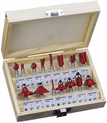 DIY Craft Shank Router Bit Set Trimming Straight Corner Beading Bits for Wood Milling Cutter Carbide Cutting Woodwork Tool Rotary Bit Set Rotary Bit Set(15 Bits)