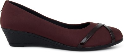 LILY Women Wedges(Maroon , 6)