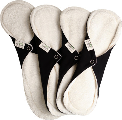 FabPad Reusable Washable Sanitary Cloth Pads Napkins Non - Dye (3 Regular Size + 1 Maxi Size + 1 Travel/Wash Bag) Sanitary Pad(Pack of 4)