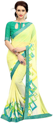 RUKHA FAB Printed Daily Wear Georgette, Chiffon Saree(Multicolor)