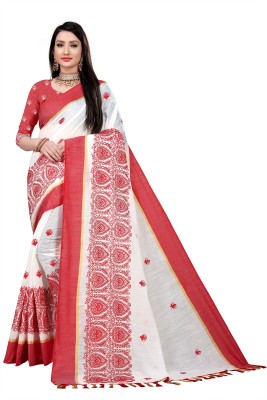 LOYALTY CREATION Printed Fashion Cotton Silk Saree(Red)