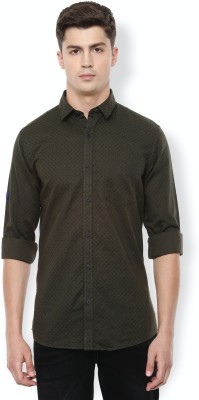 VAN HEUSEN Men Solid Casual Green Shirt