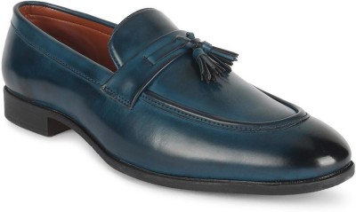 MUTAQINOTI Moccasins Luxury Leather Loafer Slip ons Casual Penny Loafers Shoes Loafers For Men(Blue)