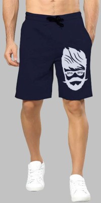 Basis Printed Men Dark Blue Regular Shorts