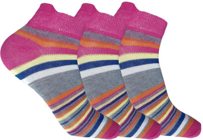 Cotson Women Striped Ankle Length(Pack of 3)