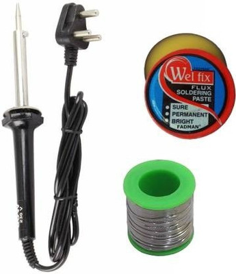 Electrosmart SOLDERING IRON 60W (BLACK) | SOLDERING PASTE FLUX | SOLDER WIRE | 60 W Simple 60 W Simple(Flat Tip)