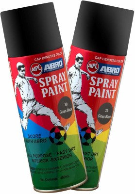 ABRO SP-39-2 Multipurpose Colour Spray Paint Can for Cars and Bikes Black Spray Paint 400 ml(Pack of 2)