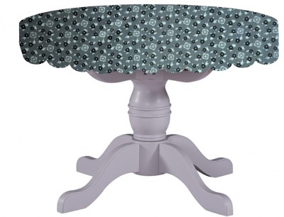 Auf Printed 4 Seater Table Cover(Grey,Silver, PVC)