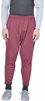 CHKOKKO Solid Men Maroon Track Pants