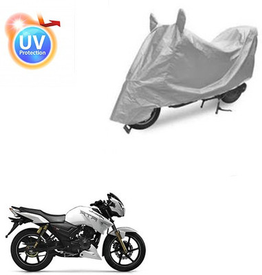 Atulit enterprises Two Wheeler Cover for TVS(Apache RTR 180, Silver)