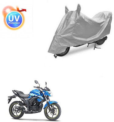 Atulit enterprises Two Wheeler Cover for Suzuki(Gixxer, Silver)