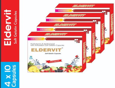 ELDERVIT MULTIVITAMIN,MULTIMINERAL WITH ANTIOXIDANT SOFT GELATIN CAP(4 x 10 Tablets)