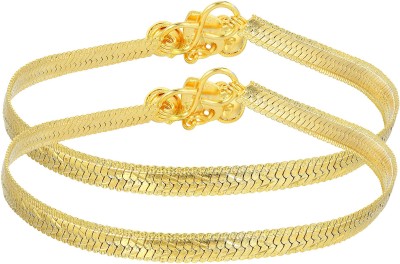MissMister Micron Goldplatedplated Both side wearable Payal Pajeb Traditional Anklets Women Fashion (MM6551AKRM) Brass Anklet