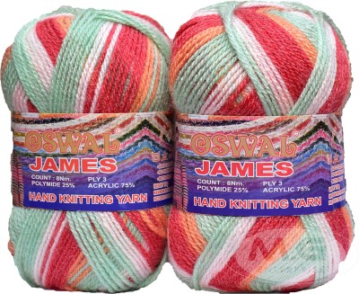 Simi Enterprise Oswal James Knitting Yarn Wool, Apple mix Ball 600 gm Best Used with Knitting Needles, Crochet Needles Wool Yarn for Knitting. By Oswa SM-M