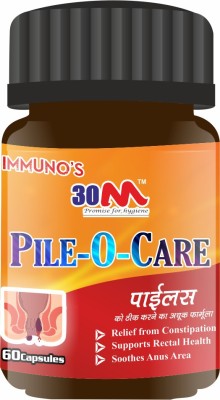 30M Ayurvedic Medicine for Piles - Pile-O-Care Capsules (1 x 60 capsules) - Piles Medicine for men & women with the goodness of Harataki, Amalki, Behadaa, Shunthi, Marich