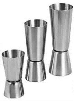 Anne-kee 3 PCs Stainless steel Double Saided Peg Measure Cocktail Wine Beer Measure 15/30 ML 20/40 ML 30/60 ML Jigger Bar Set 3 - Piece Bar Set(Stainless Steel)