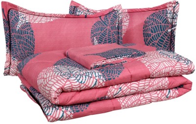 VAS COLLECTIONS Cotton Double King Sized Bedding Set(Pink)