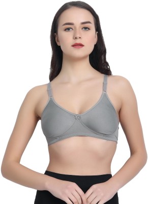 V Star Women T-Shirt Non Padded Bra(Grey)