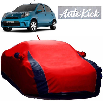 AutoKick Car Cover For Nissan Micra Active (With Mirror Pockets)(Red, Blue)