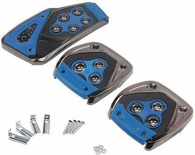 JAINFAM 3 Pcs Sports Anti-Skid Car Pedals (Manual Shift) kit Pad Covers Set (Blue Car Pedal