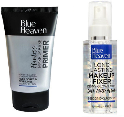 BLUE HEAVEN Studio Perfection Primer WITH Makeup Fixer - Mist Spray Formula (PACK OF 2)(2 Items in the set)
