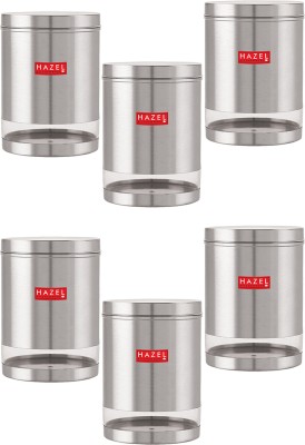 HAZEL Steel Grocery Container  - 3000 ml(Pack of 6, Silver)