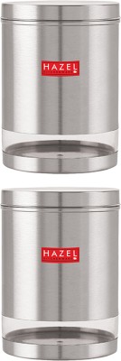 HAZEL Steel Grocery Container  - 3000 ml(Pack of 2, Silver)