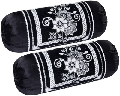 manvicreations Chenille Bolsters Cover(Pack of 2, 75 cm*35 cm, Black)