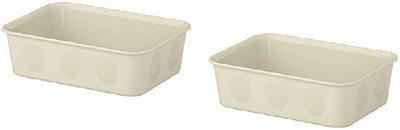 IKEA 1 Compartments Polypropylene plastic Desk Organiser(White)