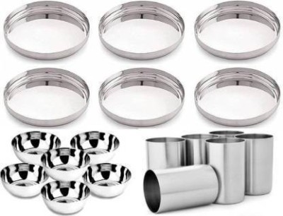 PROJAIN STEEL Pack of 18 Steel Stainless Steel 18 Pcs Dinner Set(Steel)