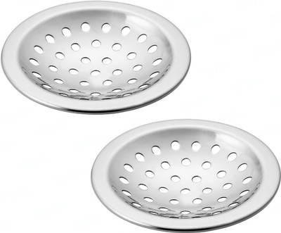 RUHE Floor Stainless Steel Push Down Strainer(12.7 cm Set of 2)