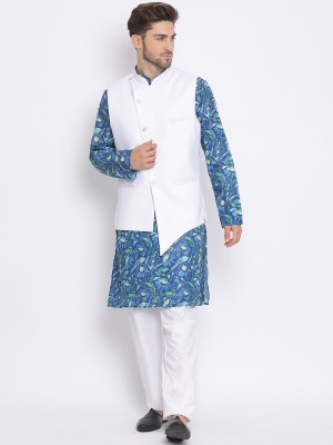 Hangup Men Kurta Pyjama Ethnic Jacket Set