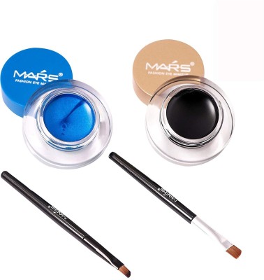 MARS 2 in 1 Black & Blue Water Proof & Smudge Proof 24hrs Gel Eyeliner 8 g(Multicolor)