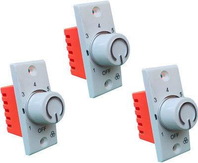 STEPZON Fan Regulator - 3 Pcs Fancy 7 Step Fan Regulator for Home & Office Step-Type Button Regulator