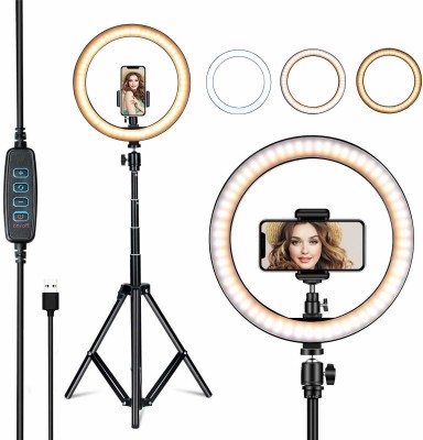 iVoltaa 10 inches Light with Tripod Ring Flash(White, Black)
