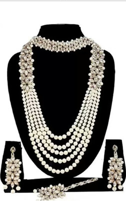 SHIV TRADITIONALS Alloy White Jewellery Set(Pack of 1)