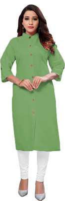 nejadhari tax Women Solid A-line Kurta(Green)