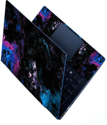 Finest HD Printed Full Panel Laptop Skin Sticker Vinyl Fits Size Upto 15.6 inches No Residue, Bubble Free - Black Abstract PVC Vinyl Laptop Skin Compatible for 15.6 inch(Theme: Illustrations)
