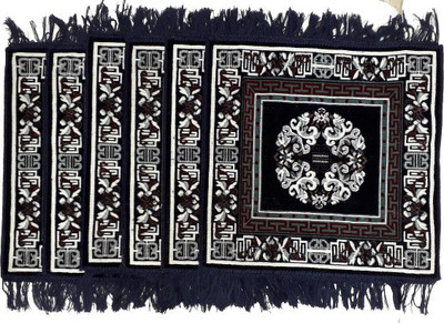 VP Creation Velvet Prayer Mat(Multicolor, Medium, Pack of 6)