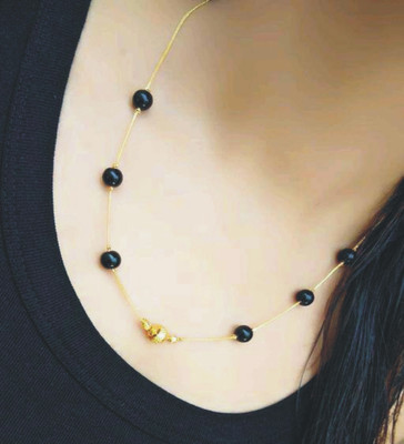 Pihoo Enterprise Traditional chains Black boll - 02 Gold-plated Plated Brass Chain