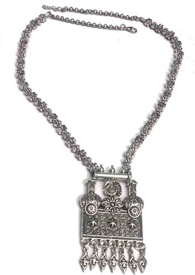 Gurjari Jewellers Black Silver Plated Metal Necklace