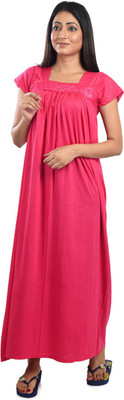 Piyali's Creation Women's Women Nighty(Pink)