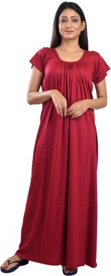 Piyali's Creation Women's Women Nighty(Maroon)