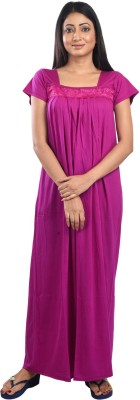 Piyali's Creation Women's Women Nighty(Purple)