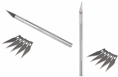 Fedus NA Metal Grip Hand-held Paper Cutter(Set Of 2, Silver)