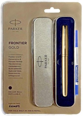 PARKER FRONTIER GOLD ROLLER BALL PEN WITH GOLD PLATED CLIP Ball Pen(Black)